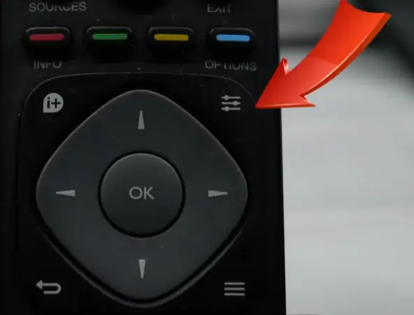 Detalle del botón OPCIONES en un mando de Philips